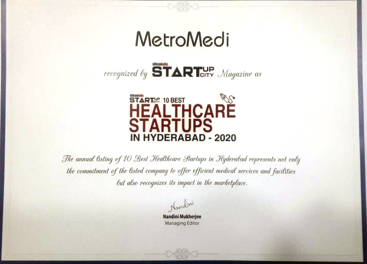 Metromedi Recognized In Top 10 Healthcare Startups