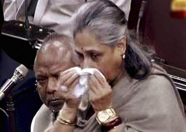 jaya bachchan crying in rajya sabha 