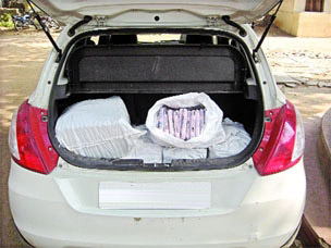 huge haul of explosives in hyderabad, two held