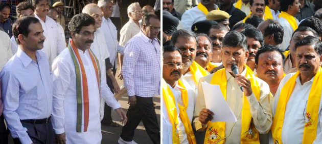 Babu, Lagadapati plan dharnas in Vijaywada