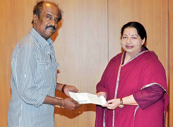 Rajinikanth calls on Jaya, donates Rs 10 lakh  
