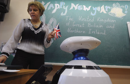 Sick boy uses interactive robot to attend school