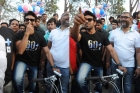 Mega hero ram charan launch cycle rally in hyderabad