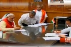Narendra modi files nomination papers at vadodara