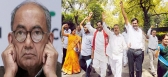 Seemandhra staff agitations at digvijay s house in delhi