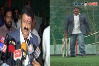 Balakrishna performe with cricket bat