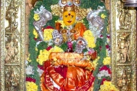 Durga devi atop indrakeeladri attired as sri mahalakshmi devi on seventh day of dasara celebrations