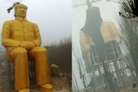 Mega mao no more as ridiculed golden statue destroyed