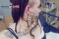 Snake gets caught in owners earlobe
