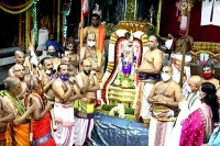 Tirumala brahmotsavam lord malayappa swamy taken in procession on chinna sesha vahanam