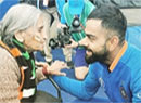 Virat kohli and rohit sharma meet 87 year old super fan