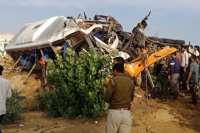 Rajasthan road accident 14 dead after bus collides with truck on nh 11 near bikaner