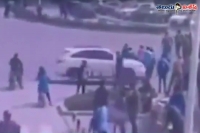 Car mows down pedestrians in china