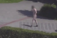 Cash strapped drinker is caught on camera strolling naked through the streets
