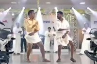 Dhoni shakes a leg with prabhu deva in a dhoti