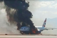 Fire erupts after ba 777 aborts takeoff