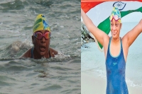 Telangana woman swims from talaimannar to arichalmunai