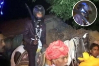 Dalit groom dons helmet after upper caste villagers pelt stones at wedding procession