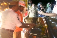 Young girls hulchul at film nagar at drunk and drive test