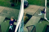 4 year old girl takes flight after opening door in high winds