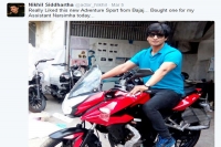 Nikhil gifts a bike to his assistant