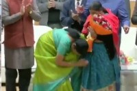 Defence minister nirmala sitharaman touches feet of slain jawan s mother