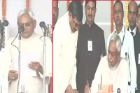 Nitish sworn in as bihar cm lalu s sons join his cabinet