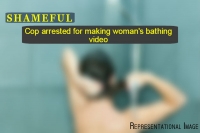 Ariyalur head constable films woman bathing in mobile phone