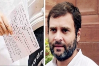 Rahul gandhis cheat sheet for parliament speech amuses social media