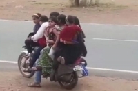 Viral video family of 7 spotted riding on a single bike twitter says this is crazy