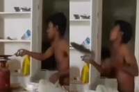 Man s technique of flipping roti goes horribly wrong