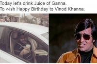 Virender sehwag drinks juice of ganna to wish vinod khanna