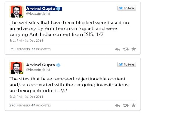 Indian government bans at least 32 websites for hosting pro isis content