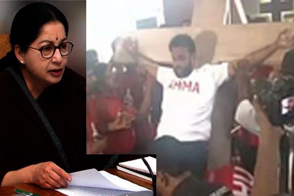 Jayalalithaa said to fan who nailed himself to cross for her