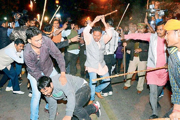 Delhi police file fir on aap party workers