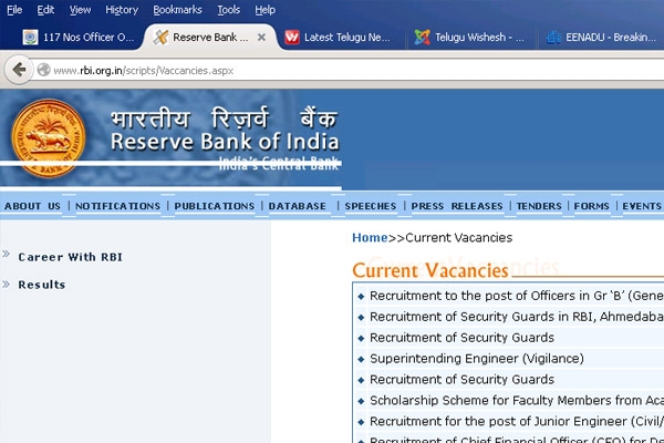 117 vacancies in rbi for grade b officers