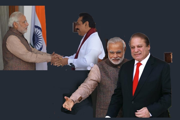 Modi talks to nawaz sharif and rajpaksa