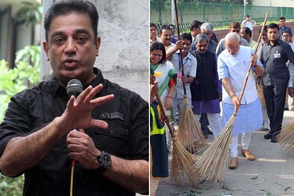 Kamal hassan accepts modi challenge swachh bharat