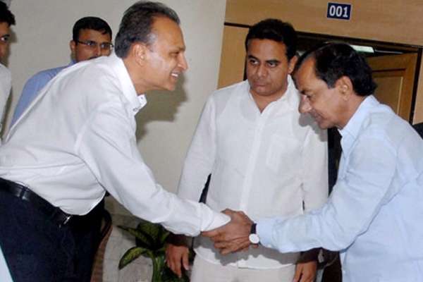 Anil ambani met with telangana cm kcr